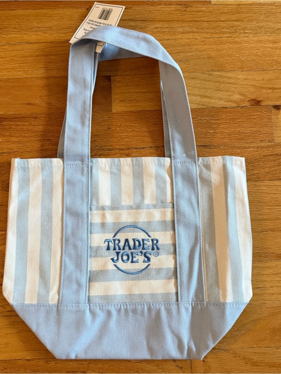 Trader Joe'S Handbags - Trader Joe’s Striped Blue Canvas Mini Tote Bag